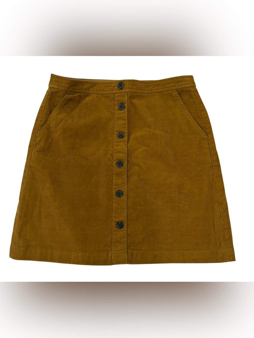 NWT J.Crew Corduroy Button Front Mini Skirt Mustard Ochre Size 6 Fal
